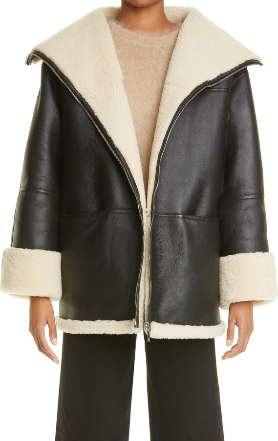Totême Menfi Oversize Genuine Shearling Coat
