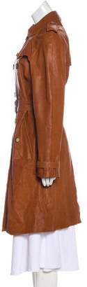 Burberry Leather Knee-Length Coat