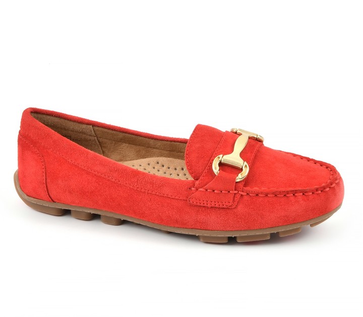 red driving moccasins womens