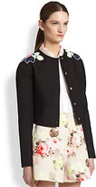 Thumbnail for your product : Carven Floral Appliqued Cotton Jacket