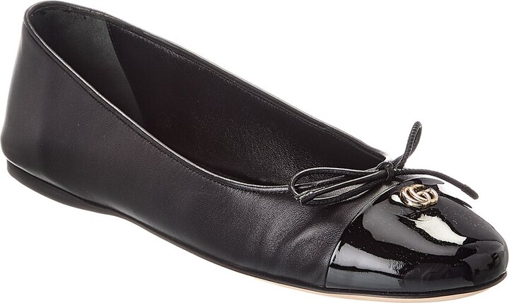 Gucci Double G Leather Ballet Flat