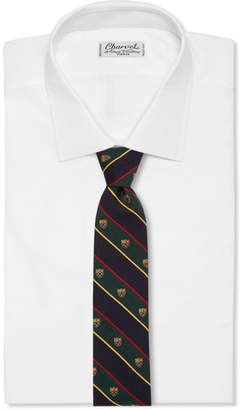 Polo Ralph Lauren 8cm Madison Embroidered Striped Wool And Silk-Blend Tie