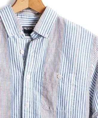 Todd Snyder Slim Fit Awning Seersucker Stripe Button Down Shirt