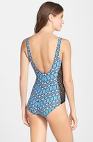 Thumbnail for your product : Carmen Marc Valvo Kaleidoscope Snake Print One-Piece Swimsuit