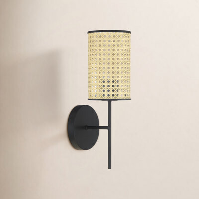 Birch Lane Drax 1 - Light Dimmable Black Armed Sconce