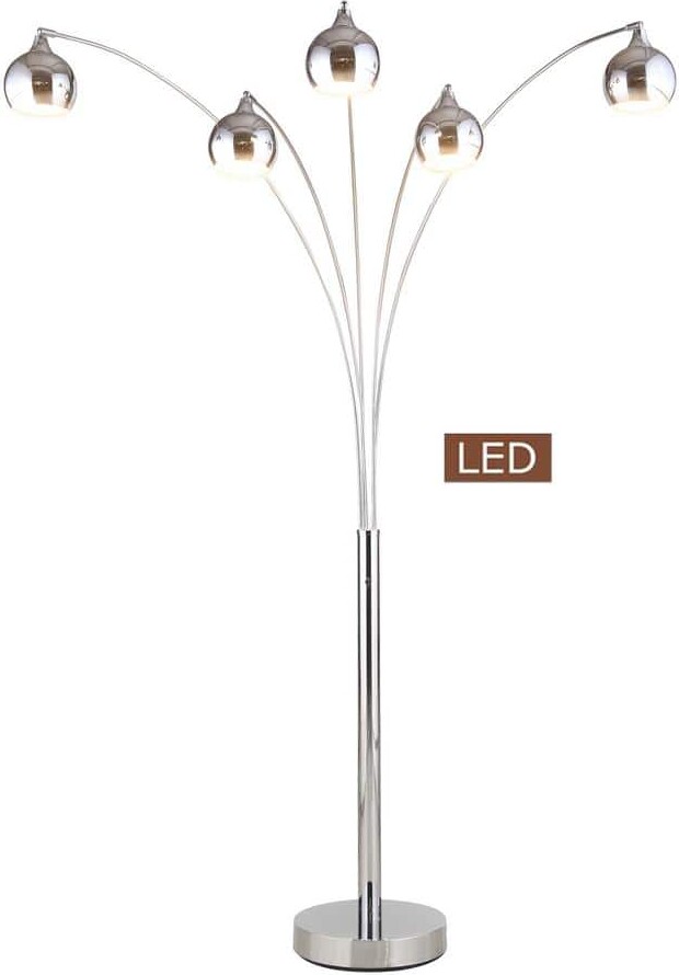 ARTIVA Amore 86 in. Chrome Arched Floor Lamp