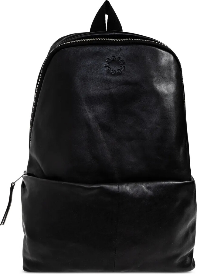 AllSaints Finn logo-embossed leather backpack