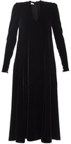 Thumbnail for your product : Fil De Vie Virginia Plunge-neck Velvet Midi Dress - Black