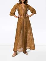 Thumbnail for your product : Cult Gaia Tilda deep V-neck buttoned silk blend dress