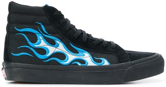 vans high tops flames