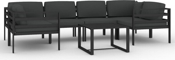 VidaXL vidaXLPatioLoungeSetOutdoorSectionalSofaSetTableAluminumAnthracite