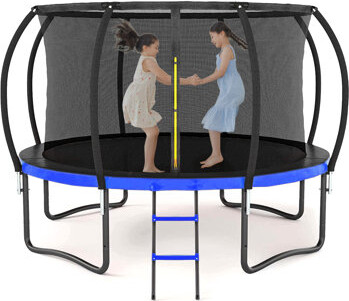 Ceballos 14FT Outdoor Big Trampoline With Inner Safety Enclosure Net, Ladder, PVC Spring Cover Padding, For Kids