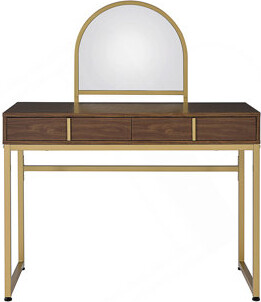 Elegant Makeup Vanity Desk With Mirror And Jewelry Tray, Perfect For Organized Beauty Routines And Stylish Home Decor.