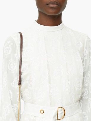 Chloé Pleated Floral-print Silk-georgette Midi Dress - White