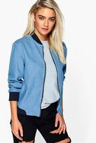 Thumbnail for your product : boohoo Katie Light Weight MA1 Denim Bomber
