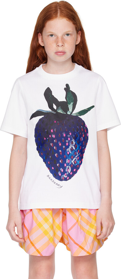 Burberry Kids White Strawberry T-Shirt