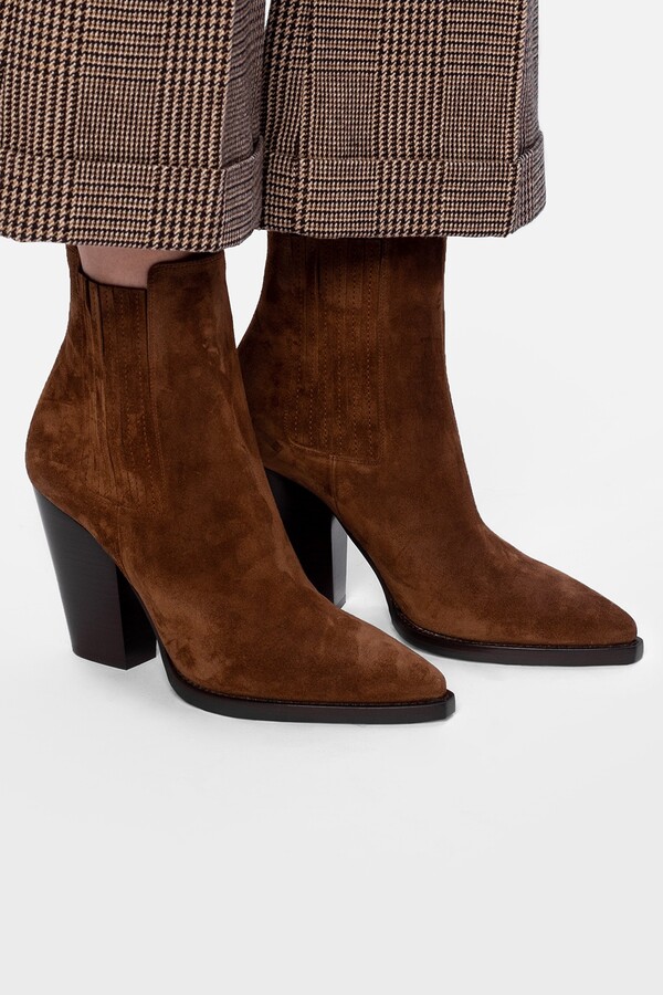 Dark Brown Suede Ankle Boots | Shop the world's largest collection of  fashion | ShopStyle