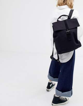 Mi-Pac Canvas Fold Top Backpack In Black