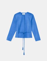Thumbnail for your product : Lafayette 148 New York Calfskin Nubuck Suede Drawstring Jacket