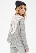 Thumbnail for your product : Forever 21 Marled Crochet-Paneled Sweater