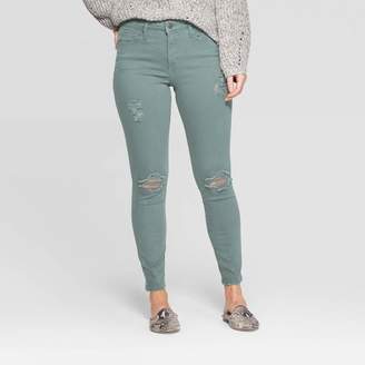Universal Thread Women's High-Rise Distressed Skinny Jeans - Universal ThreadTM Green