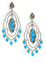 Thumbnail for your product : John Hardy Sterling Silver, 18K Yellow Gold & Turquoise Chandelier Earrings