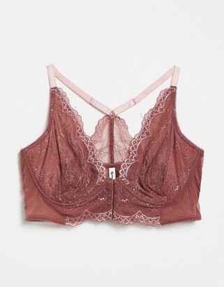 Gossard Superboost Lace deep v bralet in pink - ShopStyle Tops