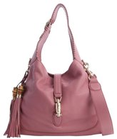 Thumbnail for your product : Gucci dark rose  leather 'New Jackie' fringe hobo