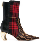Thumbnail for your product : Roberto Cavalli Tartan-Print Leather Boots