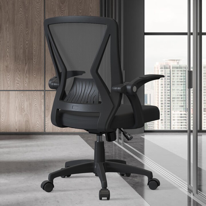 KIZECK Ergonomic Modern Adjustable Computer Desk Chair with Flip Up