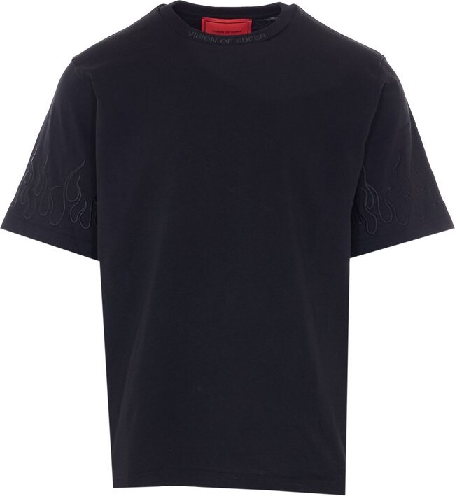 Vision Of Super Embroidered Flame T-Shirt