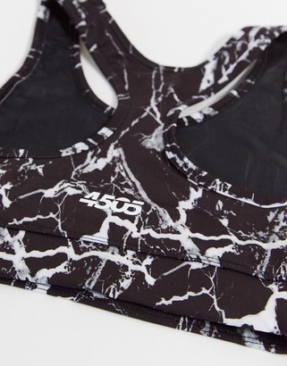 ASOS 4505 sports bra with marble print