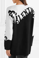 Thumbnail for your product : Valentino Intarsia Cashmere Sweater - Black