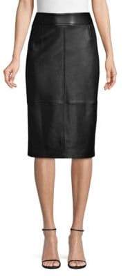 BOSS Selrita Leather Pencil Skirt