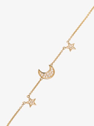 Rosa de la Cruz 18K Yellow Gold Crescent Constellation Diamond Charm Bracelet