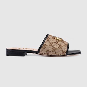 Gucci Women's GG Matelassé Canvas Slide Sandal, Size 4.5 AU - ShopStyle