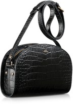 Thumbnail for your product : A.P.C. Black Croco Embossed Leather Demi-lune Shoulder Bag