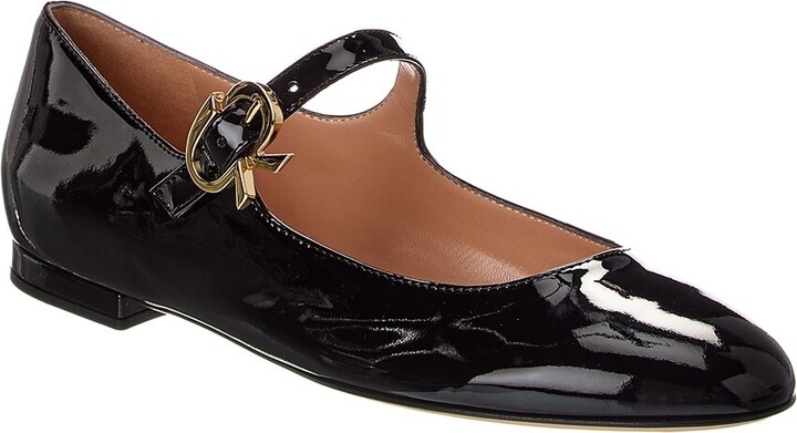 Gianvito Rossi Mary Ribbon Patent Flat
