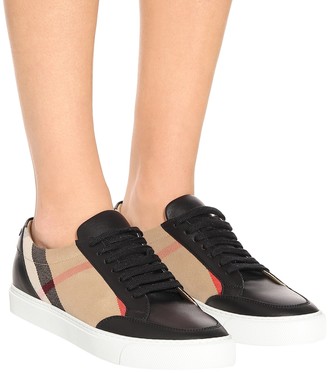 Burberry Salmond leather and cotton sneakers