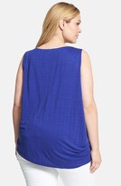 Thumbnail for your product : Eileen Fisher Ballet Neck Organic Linen Top (Plus Size)