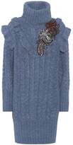 Thumbnail for your product : Miu Miu Crystal-embellished sweater dress