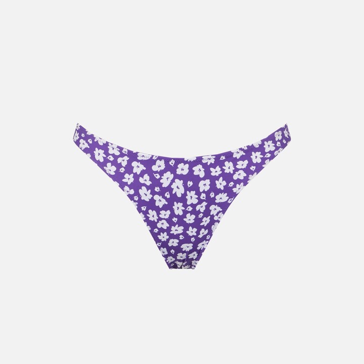 Woman Cheeky Swim Briefs With Daisy Print