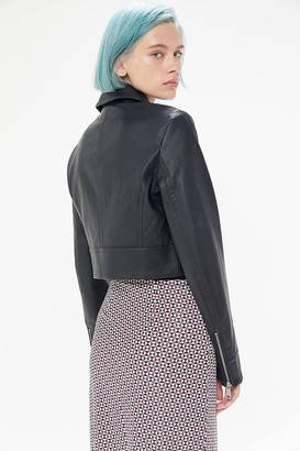 Urban Outfitters Faux Leather Cropped Moto Jacket