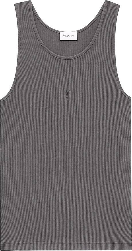Saint Laurent Women's Cassandre Tank Top - Anthracite - Size XS