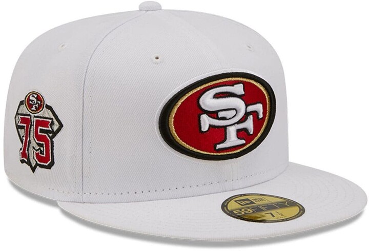 New Era Men's White San Francisco 49ers 75th Anniversary Side Patch 59FIFTY Fitted  Hat - ShopStyle
