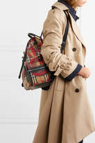 Thumbnail for your product : Burberry Leather-trimmed Printed Gabardine Backpack