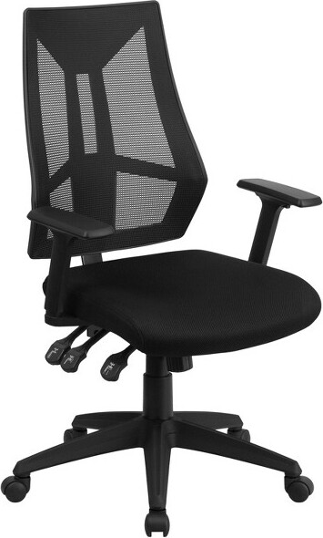 Emma and Oliver EmmaandOliverHighBackBlackMeshMultifunctionErgonomicTaskOfficeChairwithArms