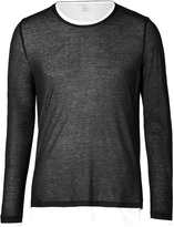 Thumbnail for your product : Majestic Cotton Double Layer Round Neck T-Shirt in Black