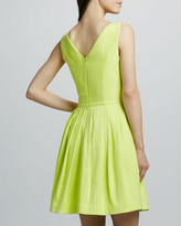 Thumbnail for your product : Halston V-Neck Full-Skirt Dress, Lemonade