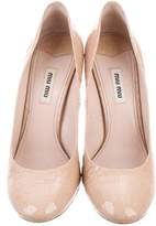 Thumbnail for your product : Miu Miu Embossed Round-Toe Pumps